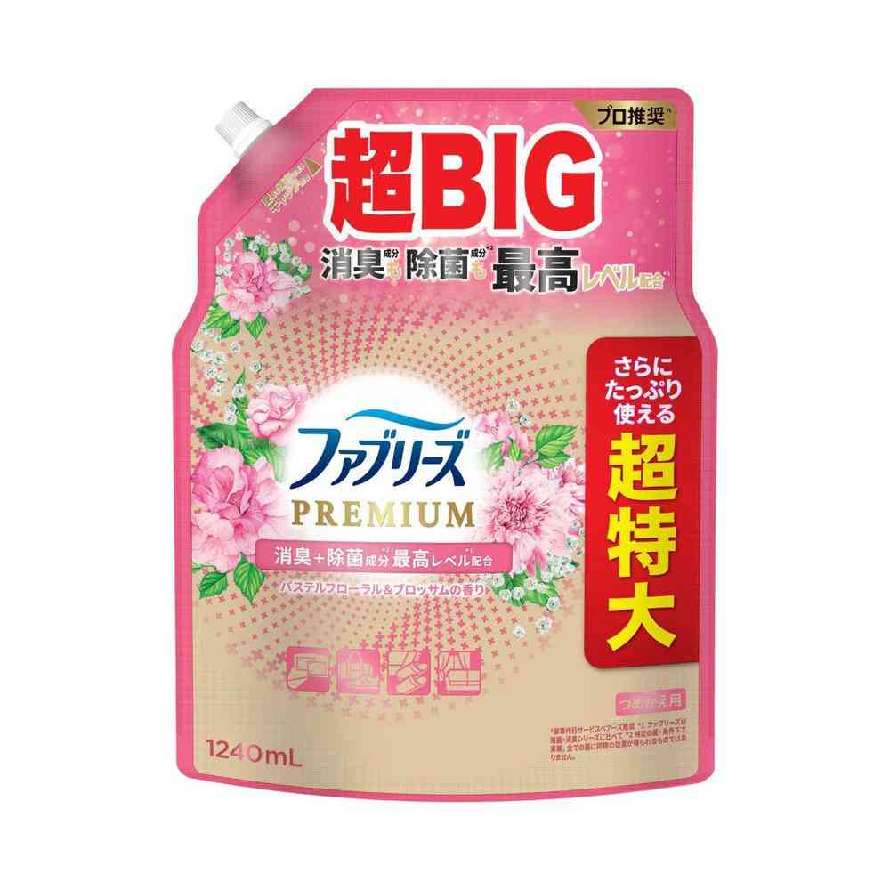 P＆G ファブリーズ W除菌＋消臭 プレミアム パステルフローラル＆ブロッサムの香り つめかえ 超特大 1240mL