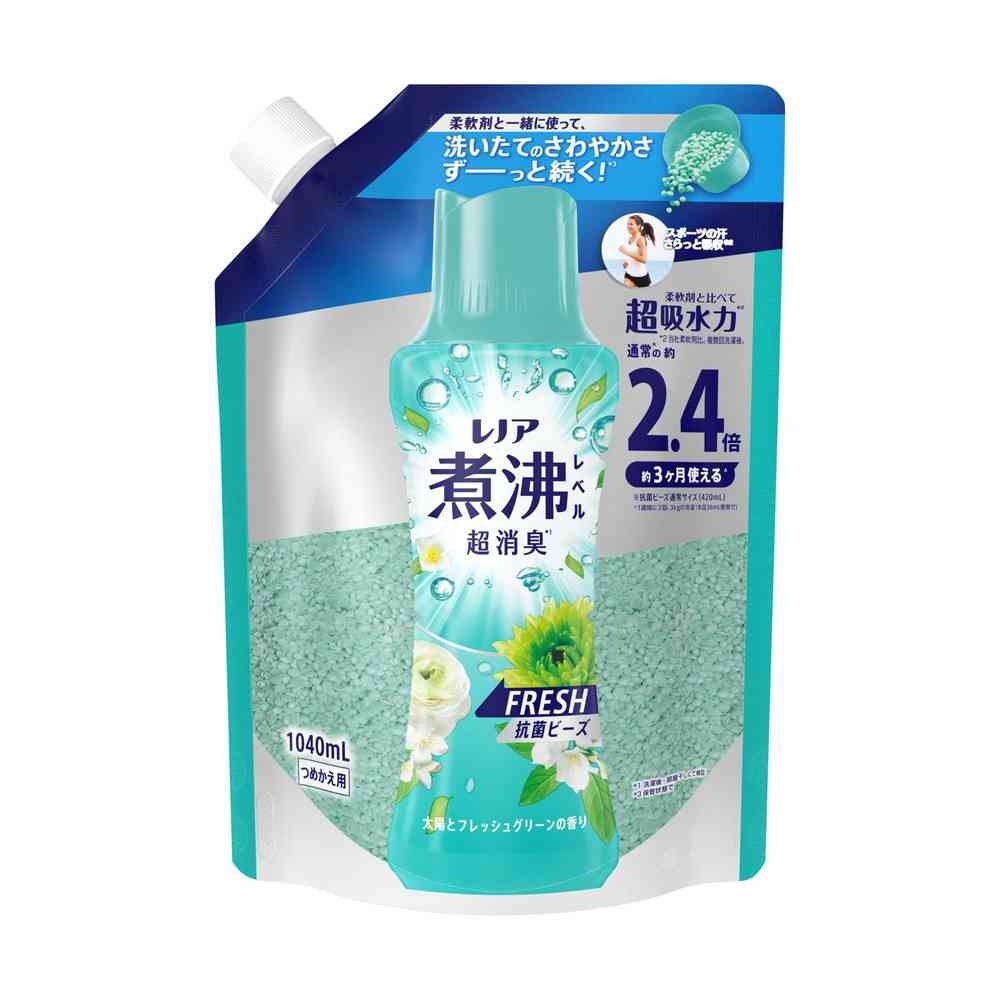 P&G レノア煮沸レベル 消臭 抗菌ビーズ 太陽とフレッシュグリーンの香り つめかえ用特大 1040ml   【7個セット】