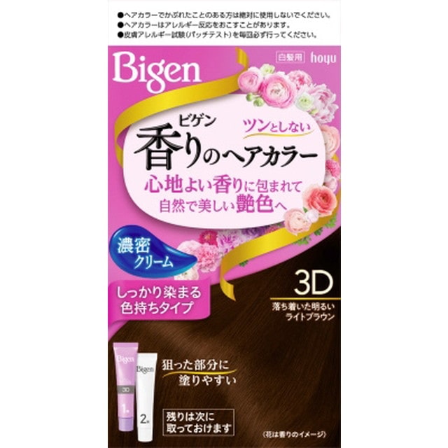 【医薬部外品】ビゲン 香りのヘアカラー クリーム 3D 落ち着いた明るいライトブラウン 40g+40g