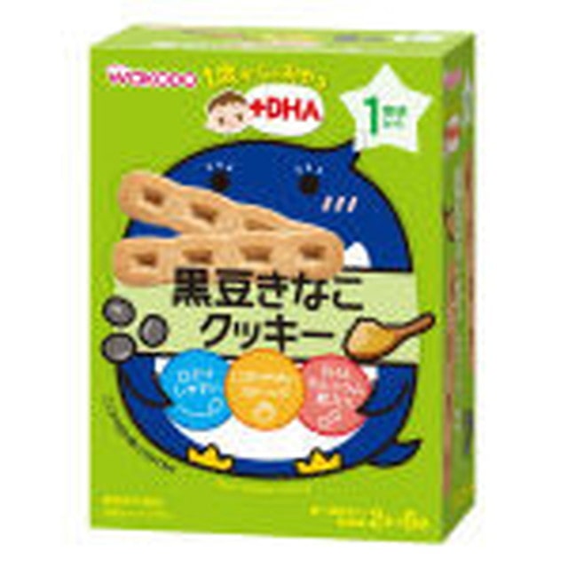 ◆1歳からのおやつ 黒豆きなこクッキー 2本×6袋