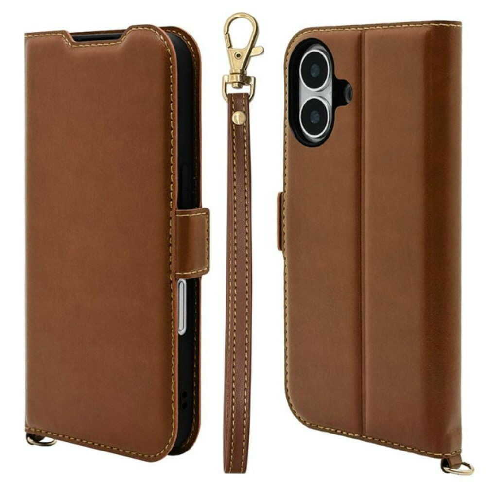 テレホンリース iPhone16 ケース カバー ブラウン