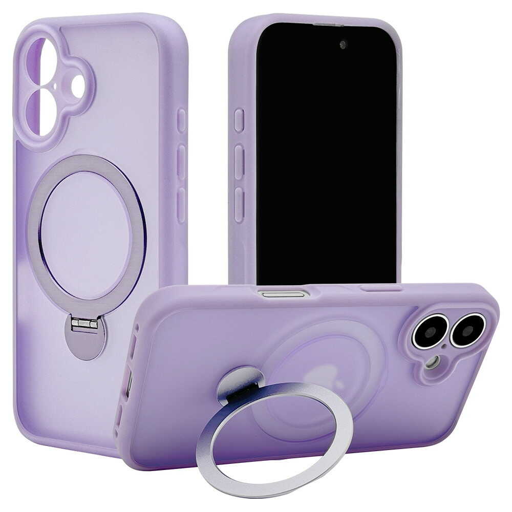 テレホンリース iPhone16 360°回転スタンド フロストパープル 8291IP461ZSFSLPU