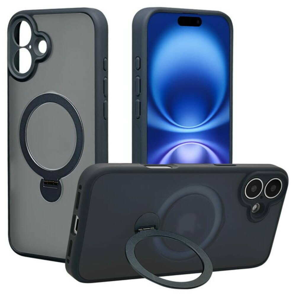 テレホンリース iPhone16Plus MagSafe対応 MIL規格 TPU フロストネイビー