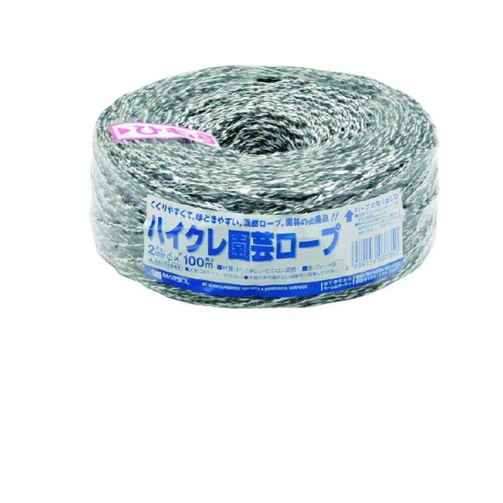 日本マタイ ハイクレ園芸ロープ グレー/白 1本