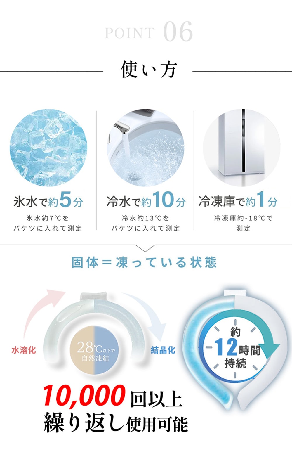 アイスネックリング ネッククーラー PCM 夏 28度で自然氷結 クールリング 首ひんやりグッズ 首掛け 爽快 結露しない 暑さ対策 室外作業 花火大会 スポーツ観戦 アウトドア 男女兼用 首ひんやり S:ブルー