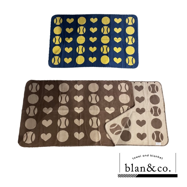 [blan ＆ co. テニスアクセサリ・小物] 洗えるボタン付きひざ掛け ハート BCB002