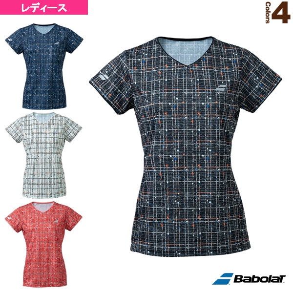 [バボラ テニス・バドミントンウェア（レディース）] PURE SHORT SLEEVE SHIRT／半袖ゲームシャツ／レディース（BWG1377）