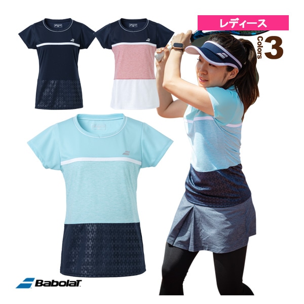 [バボラ テニス・バドミントンウェア（レディース）] 半袖シャツ／PURE SHORT SLEEVE SHIRT／レディース（BWG3375）