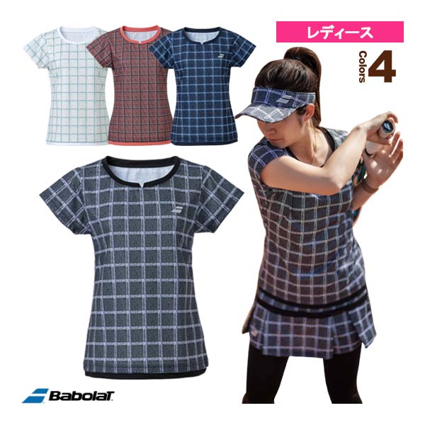 [バボラ テニス・バドミントンウェア（レディース）] 半袖ゲームシャツ／PURE SHORT SLEEVE SHIRT／レディース（BWG3377）