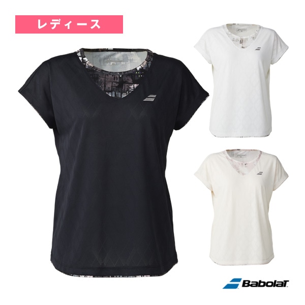 [バボラ テニスウェア（レディース）] ピュア ショートスリーブシャツ／PURE SHORT SLEEVE SHIRT／ルーズフィット／レディース（BWG5324）