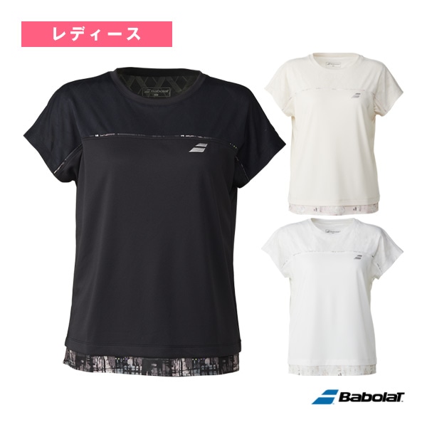 [バボラ テニスウェア（レディース）] ピュア ショートスリーブシャツ／PURE SHORT SLEEVE SHIRT／ルーズフィット／レディース（BWP5523）