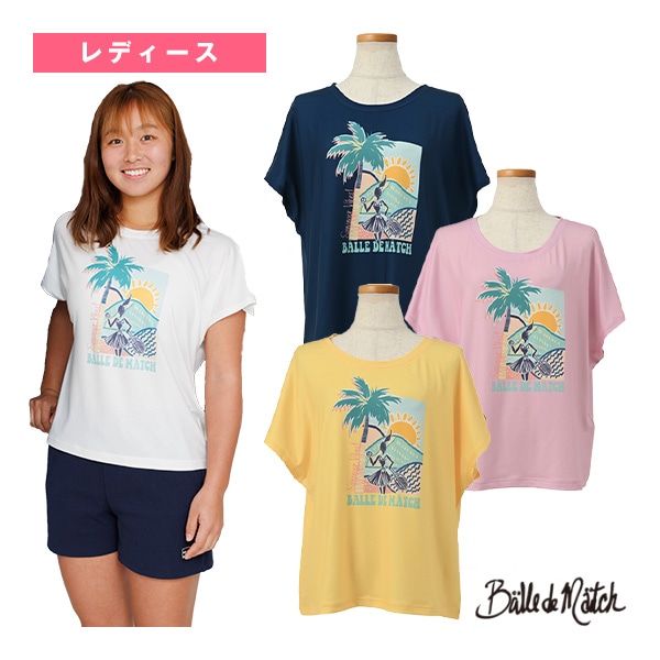 [バルデマッチ テニス・バドミントンウェア（レディース）] リゾートプリントTシャツ／レディース（BDM-D1211）