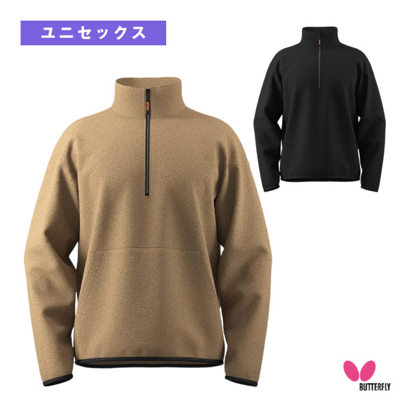 [バタフライ 卓球ウェア（メンズ/ユニ）] ハーフジップライトフリース ユニセックス 46810