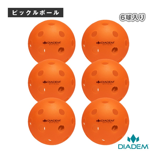 [ダイアデム ピックルボールボール] オフィシャルピックルボールインドア用 The Official Pickleball Ball Indoor Ball 6球 TPB006
