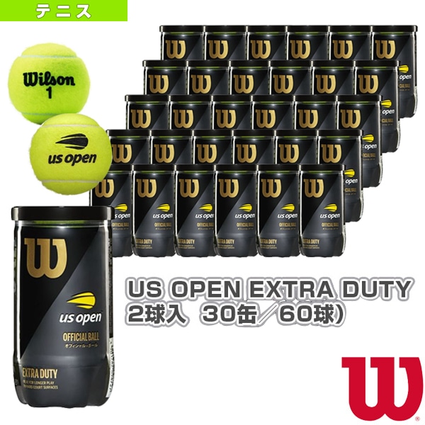 [ウィルソン テニスボール] USオープン エクストラデューティ US OPEN EXTRA DUTY 2球入 箱単位 30缶／60球 WRT1000J