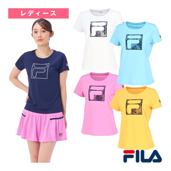 [フィラ テニス・バドミントンウェア（レディース）] アップリケTシャツ／レディース（VL2840）