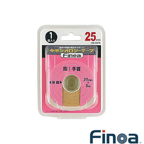 [フィノア（Finoa） オールスポーツサポーターケア商品] B.Pキネシオロジーテープ／2.5cm／指・手首用 サポート用伸縮テープ／1個入（3270）
