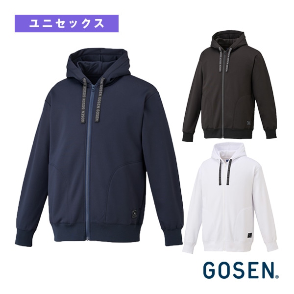 [ゴーセン テニスウェア（メンズ/ユニ）] 裏起毛ストレッチジップアップパーカー ユニセックス W2540