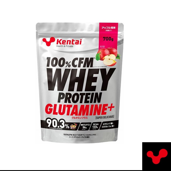 [Kentai オールスポーツサプリメント・ドリンク] 100％CFM ホエイプロテイングルタミンプラス スーパーデリシャス アップル風味 700g K223
