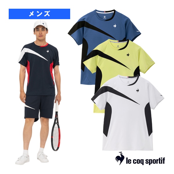 [ルコック テニスウェア（メンズ/ユニ）] エールフォルム切替ゲームシャツ／Aile Forme／メンズ（LN4FHT01M）