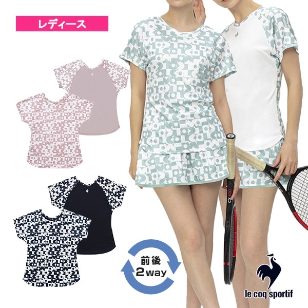 [ルコック テニス・バドミントンウェア（レディース）] 2WAYグラフィックゲームシャツ／レディース（QTWWJA03）