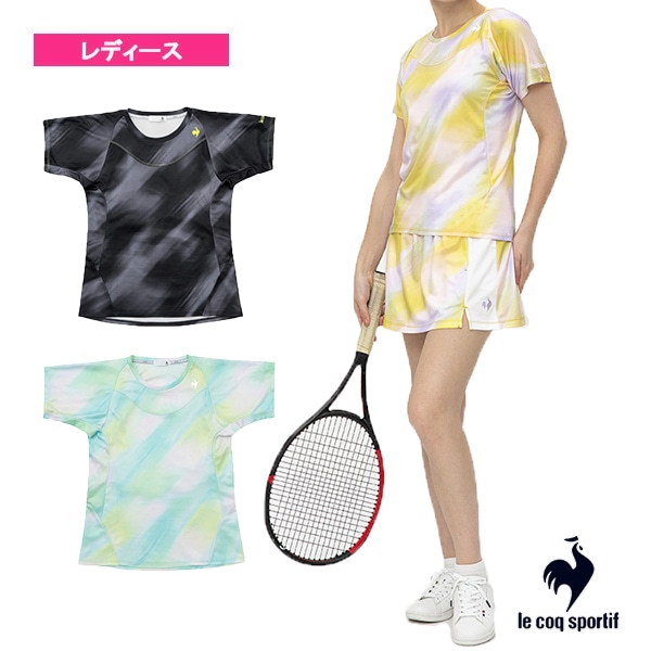 [ルコック テニス・バドミントンウェア（レディース）] Aile forme グラフィックゲームシャツ／レディース（QTWWJA31）