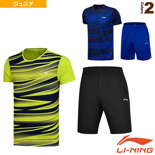 [リーニン バドミントンウェア（ジュニア）] ゲームシャツ＋ハーフパンツセット／ジュニア（AATM004）