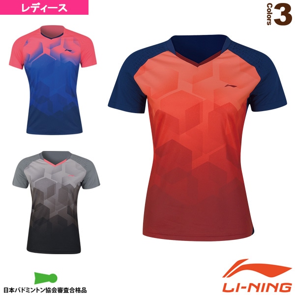 [リーニン テニス・バドミントンウェア（レディース）] 中国ナショナルチームゲームシャツ／レディース（AAYN078）