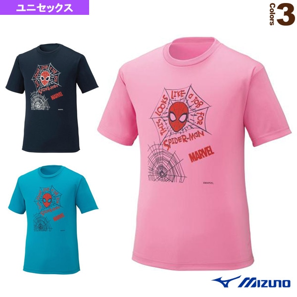 [ミズノ テニス・バドミントンウェア（メンズ/ユニ）] MARVEL マーベルTシャツ／Type3／スパイダーマンシリーズ／ユニセックス（72JA9Z55）