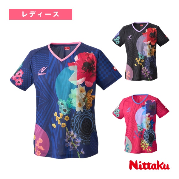 [ニッタク 卓球ウェア（レディース）] モダンフラワーシャツ MODERNFLOWER SHIRT レディース NW-2221