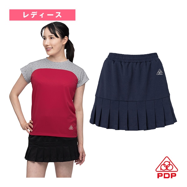 [PDP テニス・バドミントンウェア（レディース）] 無地スコート／スパッツなし／レディース（PTW-4200）