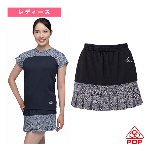 [PDP テニス・バドミントンウェア（レディース）] 総柄スコート／スパッツなし／レディース（PTW-4200P）