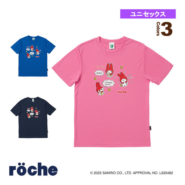 [ローチェ（roche） テニス・バドミントンウェア（メンズ/ユニ）] サンリオキャラクターズrocheコラボTシャツ／My Melody／ユニセックス（S0003）