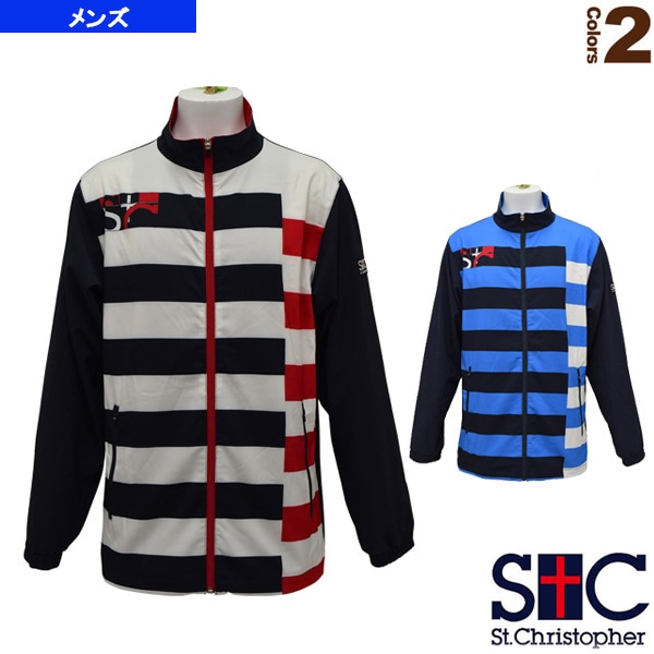 [セントクリストファー テニス・バドミントンウェア（メンズ/ユニ）] ボーダーウインドジャケット／メンズ（STC-AHM5063）