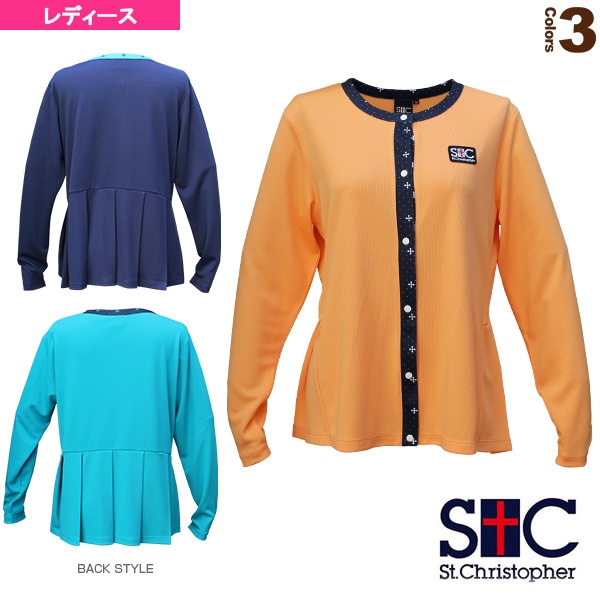 [セントクリストファー テニス・バドミントンウェア（レディース）] ウエストプリーツカーディガン／レディース（STC-BBW6319）
