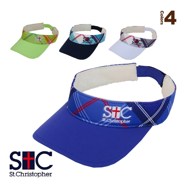 [セントクリストファー テニスアクセサリ・小物] チェックサンバイザー／レディース（STC-BCA4610）