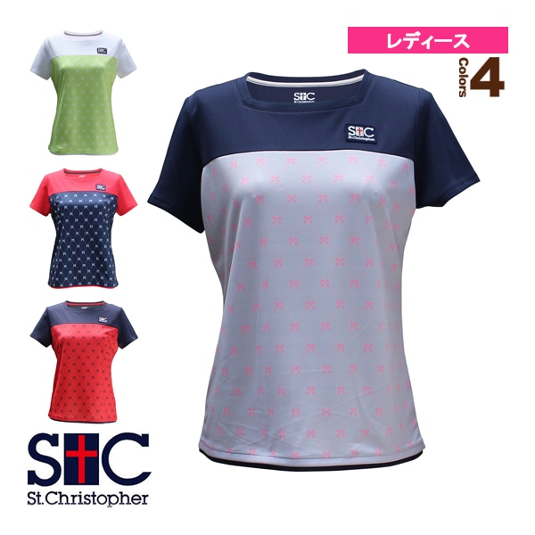[セントクリストファー テニス・バドミントンウェア（レディース）] ウエストリボンズゲームシャツ／レディース（STC-BCW2323）