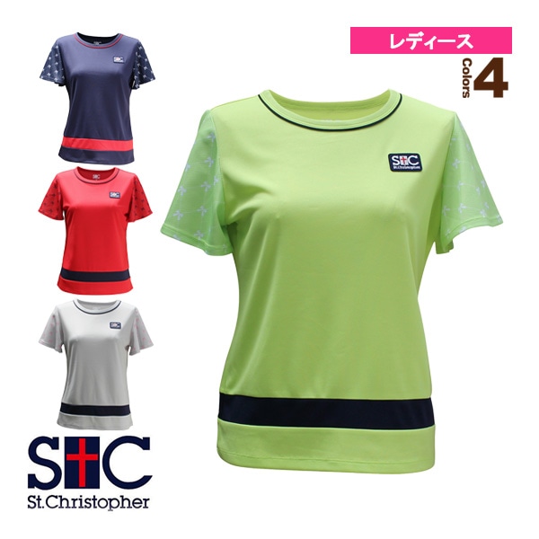 [セントクリストファー テニス・バドミントンウェア（レディース）] スリーブリボンズゲームシャツ／レディース（STC-BCW2327）