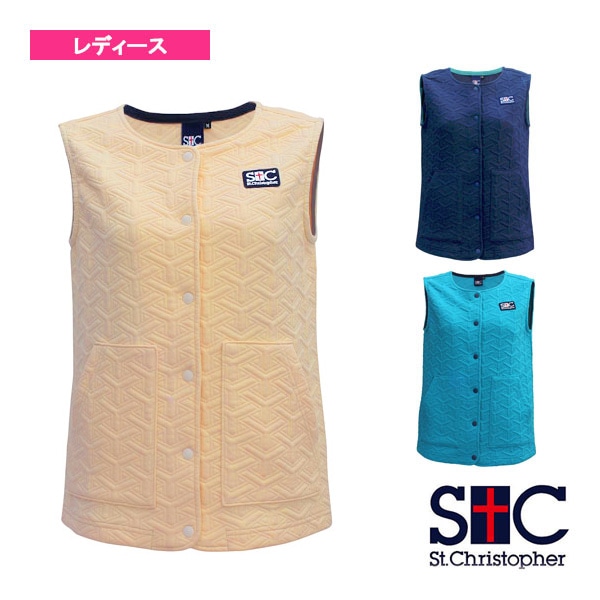 [セントクリストファー テニス・バドミントンウェア（レディース）] デュアルレイヤードキルトベスト／レディース（STC-BCW6443）