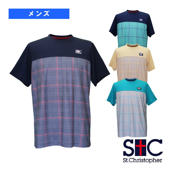 [セントクリストファー テニスウェア（メンズ/ユニ）] グレンチェックゲームシャツ／メンズ（STC-BDM5451）