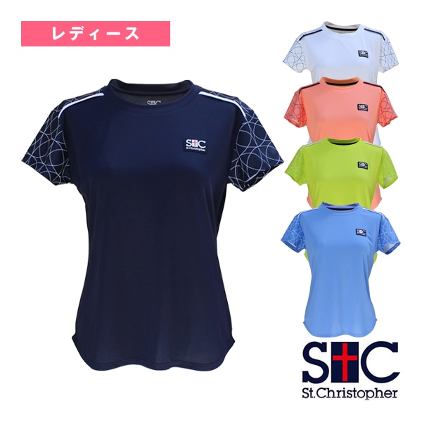 [セントクリストファー テニス・バドミントンウェア（レディース）] ショルダークロワゾンゲームシャツ／レディース（STC-BDW2365）