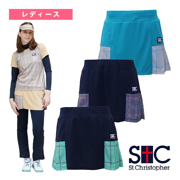 [セントクリストファー テニスウェア（レディース）] グレンチェックゲームスコート／レディース（STC-BDW6452）