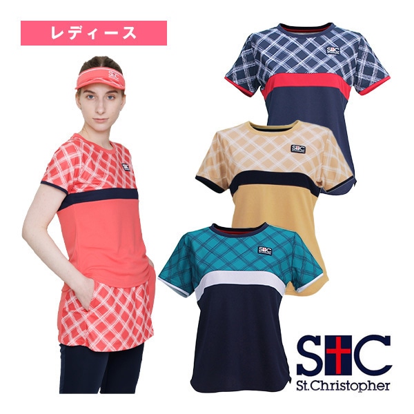 [セントクリストファー テニスウェア（レディース）] ラティスゲームシャツ／レディース（STC-BDW6461）