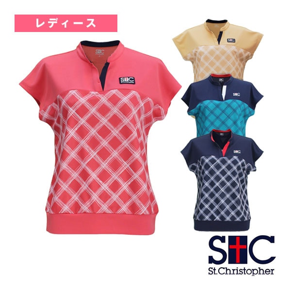 [セントクリストファー テニスウェア（レディース）] ラティススキッパーゲームシャツ／レディース（STC-BDW6463）