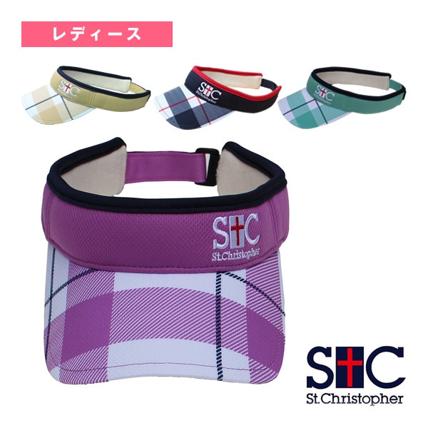 [セントクリストファー テニスアクセサリ・小物] ブロックチェックサンバイザー レディース STC-BEA4810
