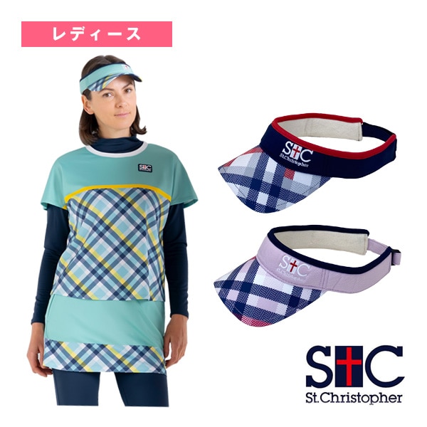 [セントクリストファー テニスアクセサリ・小物] チェックサンバイザー レディース STC-BEA4860