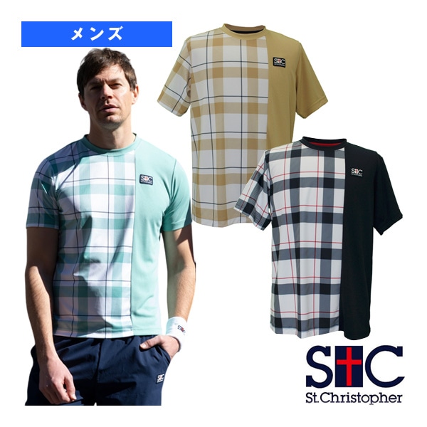 [セントクリストファー テニスウェア（メンズ/ユニ）] ブロックチェックゲームシャツ メンズ STC-BEM1421