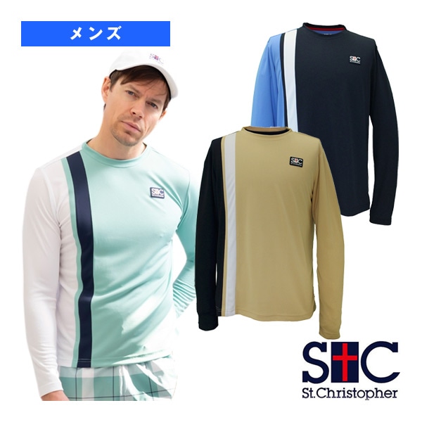 [セントクリストファー テニスウェア（メンズ/ユニ）] バーチカルラインロングスリーブシャツ メンズ STC-BEM1447