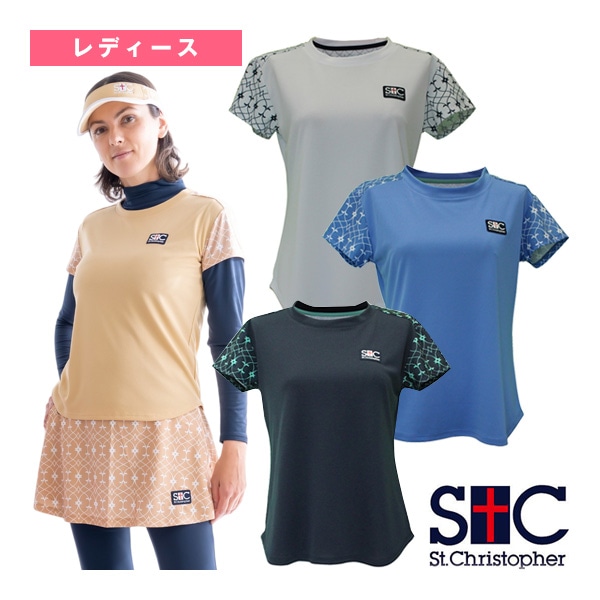 [セントクリストファー テニスウェア（レディース）] アラベスクスリーブゲームシャツ レディース STC-BEW2433