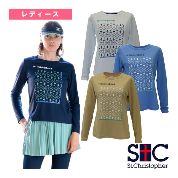 [セントクリストファー テニスウェア（レディース）] アラベスクロングスリーブシャツ レディース STC-BEW2437